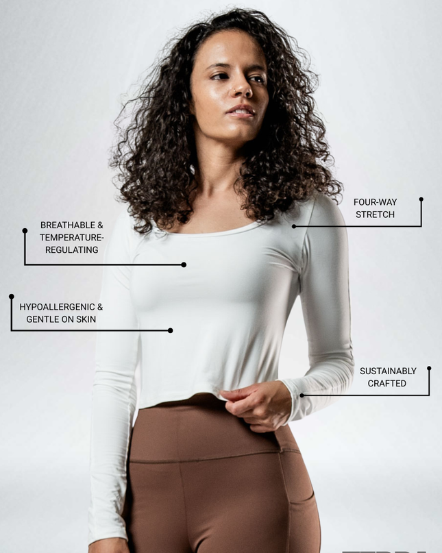 Women's Terra Recovery Arc Long Sleeve Crop (White)
