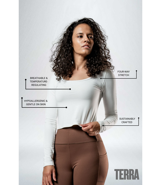 Women's Terra Recovery Arc Long Sleeve Crop (White)