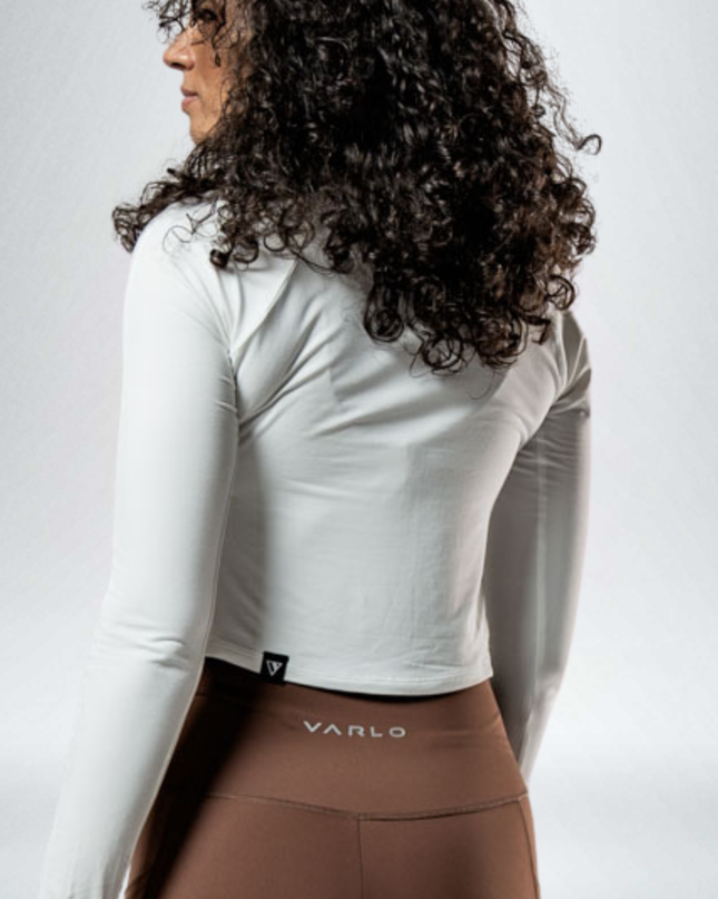 Women's Terra Recovery Arc Long Sleeve Crop (White)