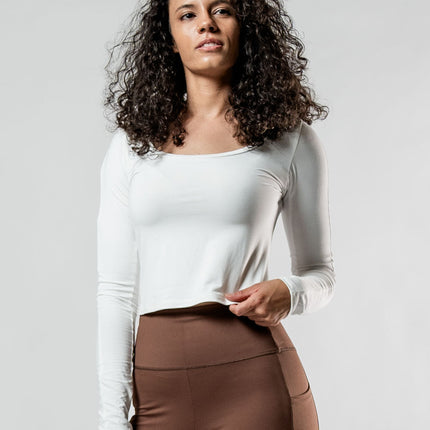 Women's Terra Recovery Arc Long Sleeve Crop (White)