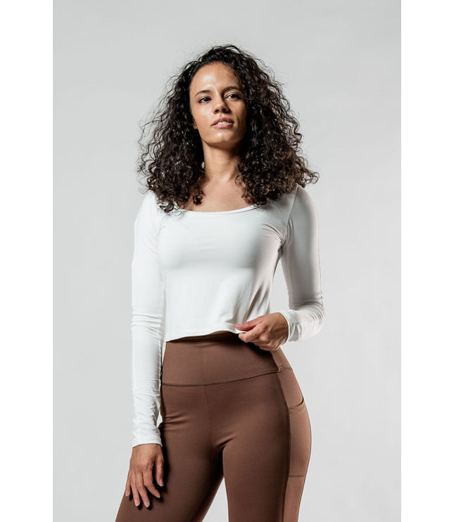 Women's Terra Recovery Arc Long Sleeve Crop (White)