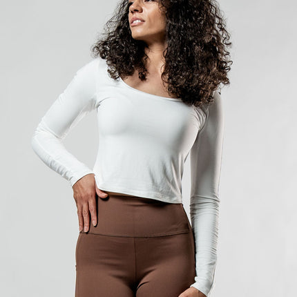Women's Terra Recovery Arc Long Sleeve Crop (White)