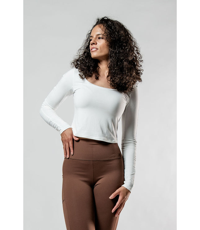 Women's Terra Recovery Arc Long Sleeve Crop (White)