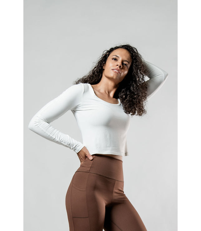 Women's Terra Recovery Arc Long Sleeve Crop (White)