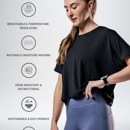 Women's Terra Recovery Drift Crop (Black)