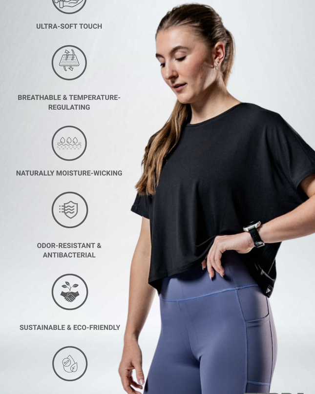 Women's Terra Recovery Drift Crop (Black)