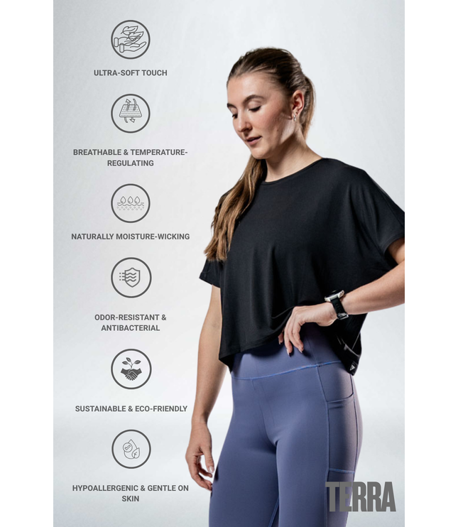 Women's Terra Recovery Drift Crop (Black)