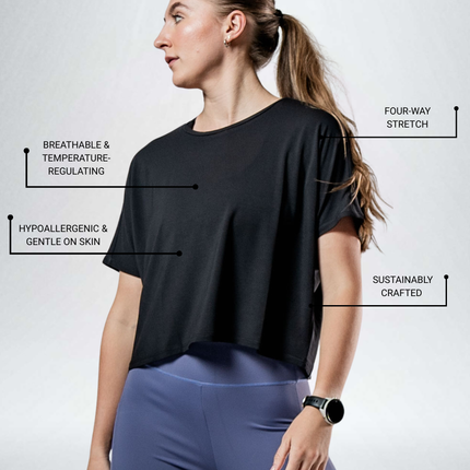 Women's Terra Recovery Drift Crop (Black)
