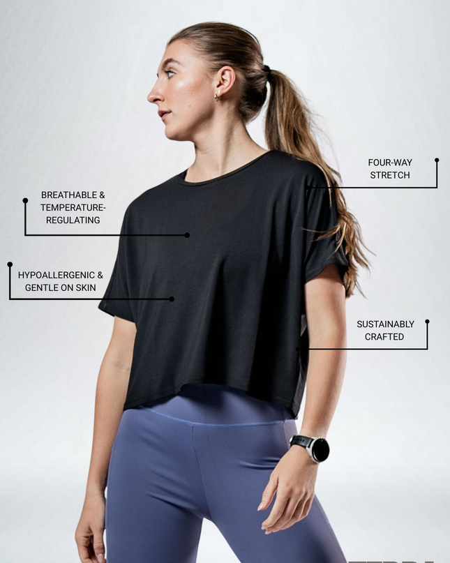 Women's Terra Recovery Drift Crop (Black)