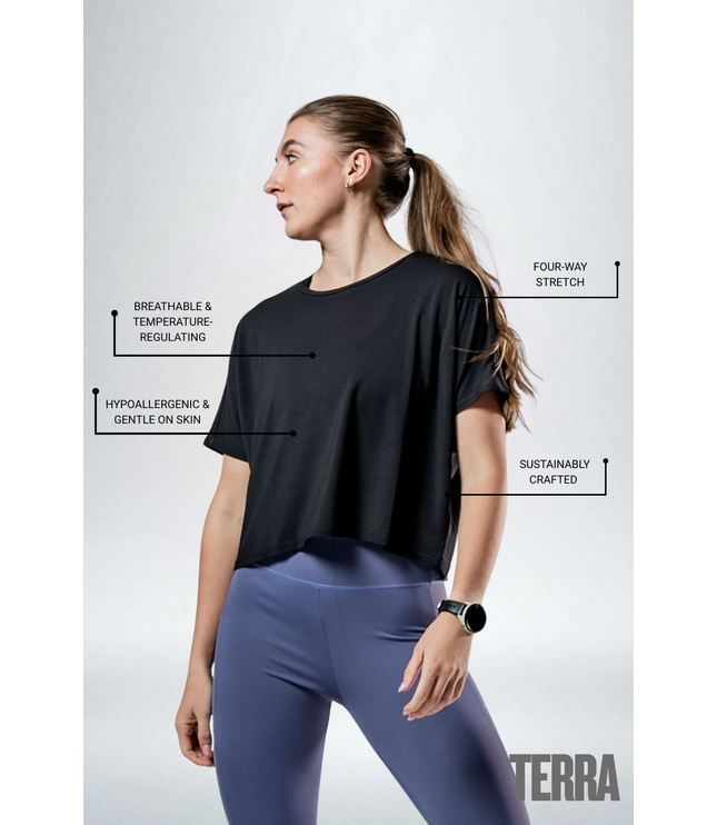 Women's Terra Recovery Drift Crop (Black)
