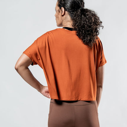 Women's Terra Recovery Drift Crop (Sunfire Clay)
