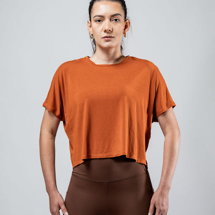 Women's Terra Recovery Drift Crop (Sunfire Clay)