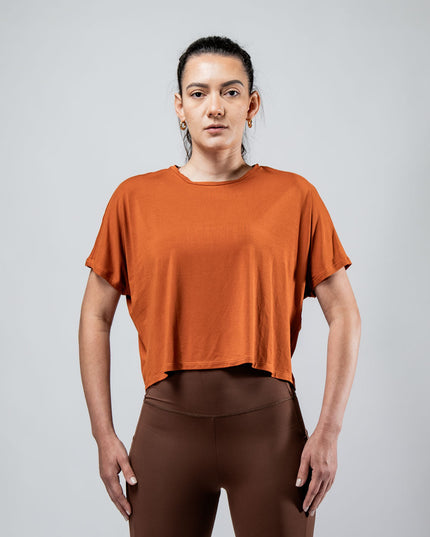 Women's Terra Recovery Drift Crop (Sunfire Clay)