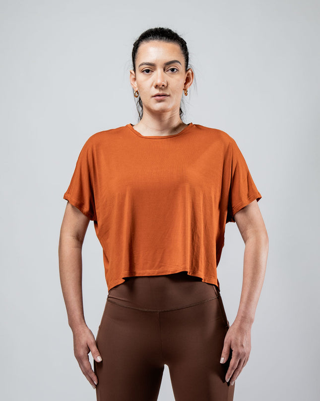 Women's Terra Recovery Drift Crop (Sunfire Clay)
