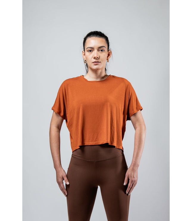 Women's Terra Recovery Drift Crop (Sunfire Clay)