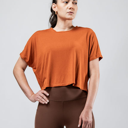 Women's Terra Recovery Drift Crop (Sunfire Clay)