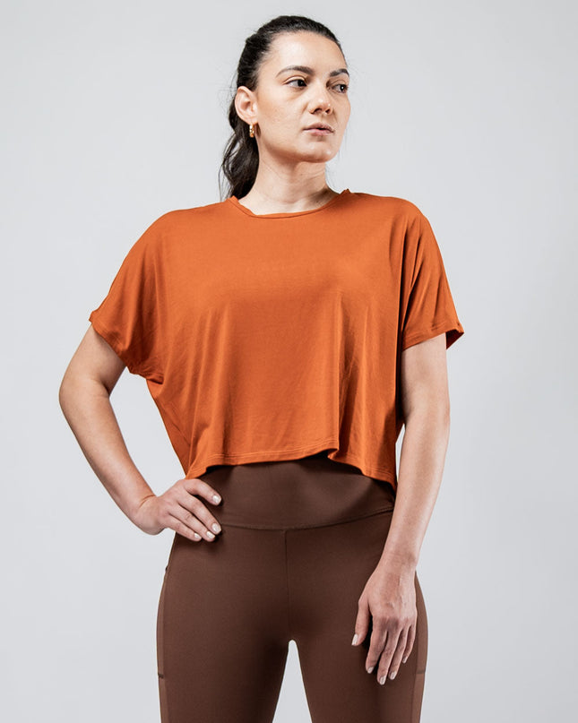 Women's Terra Recovery Drift Crop (Sunfire Clay)
