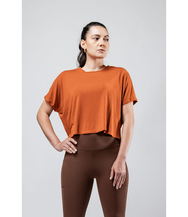 Women's Terra Recovery Drift Crop (Sunfire Clay)