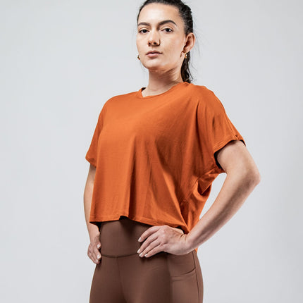 Women's Terra Recovery Drift Crop (Sunfire Clay)