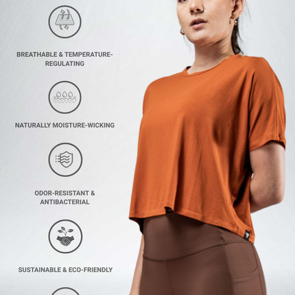 Women's Terra Recovery Drift Crop (Sunfire Clay)