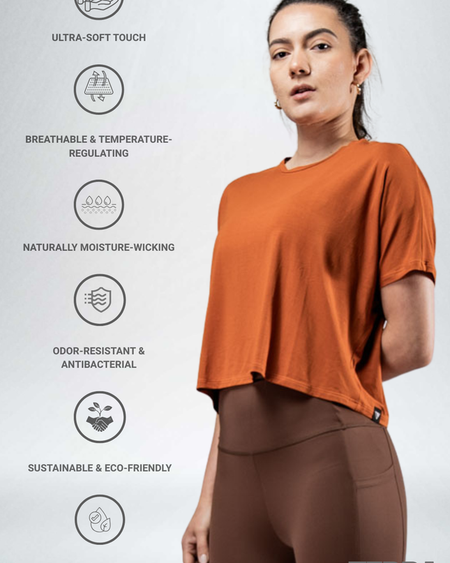 Women's Terra Recovery Drift Crop (Sunfire Clay)