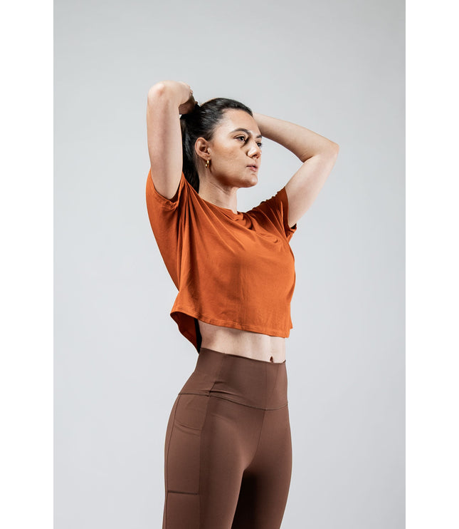 Women's Terra Recovery Drift Crop (Sunfire Clay)