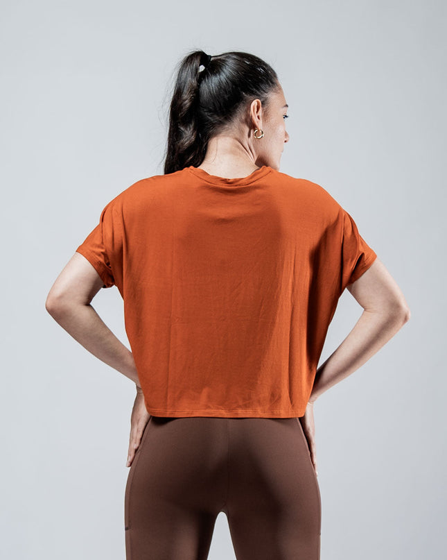 Women's Terra Recovery Drift Crop (Sunfire Clay)