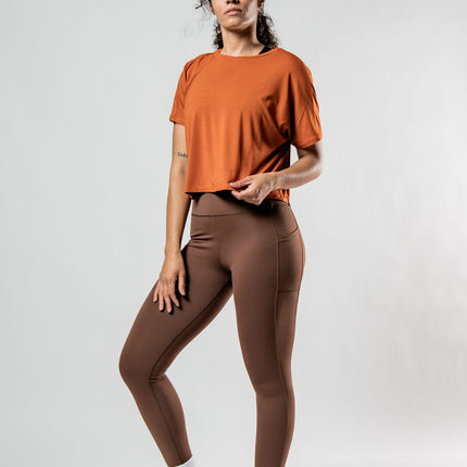 Women's Terra Recovery Drift Crop (Sunfire Clay)