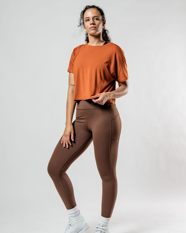 Women's Terra Recovery Drift Crop (Sunfire Clay)