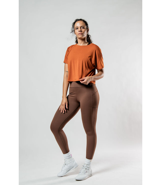 Women's Terra Recovery Drift Crop (Sunfire Clay)