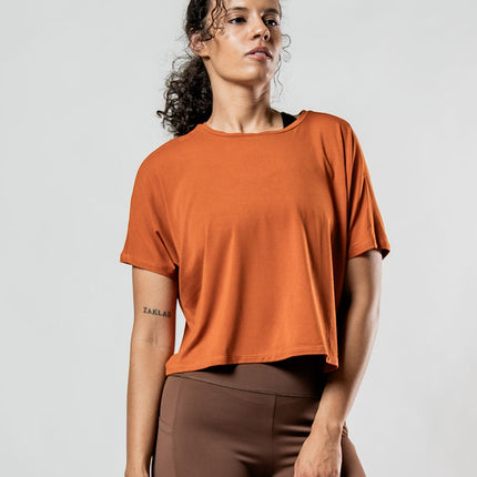 Women's Terra Recovery Drift Crop (Sunfire Clay)