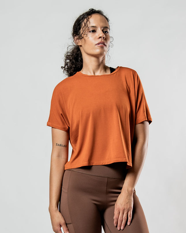 Women's Terra Recovery Drift Crop (Sunfire Clay)