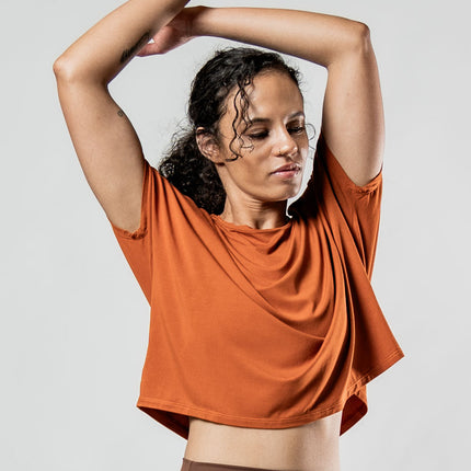 Women's Terra Recovery Drift Crop (Sunfire Clay)