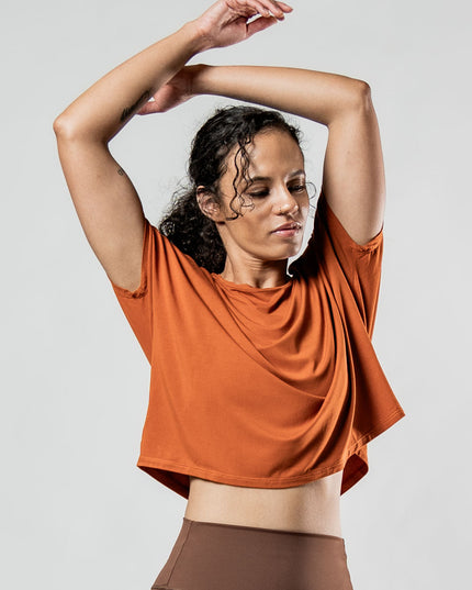 Women's Terra Recovery Drift Crop (Sunfire Clay)