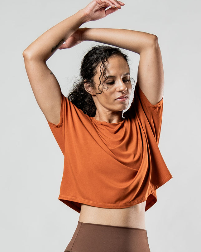 Women's Terra Recovery Drift Crop (Sunfire Clay)