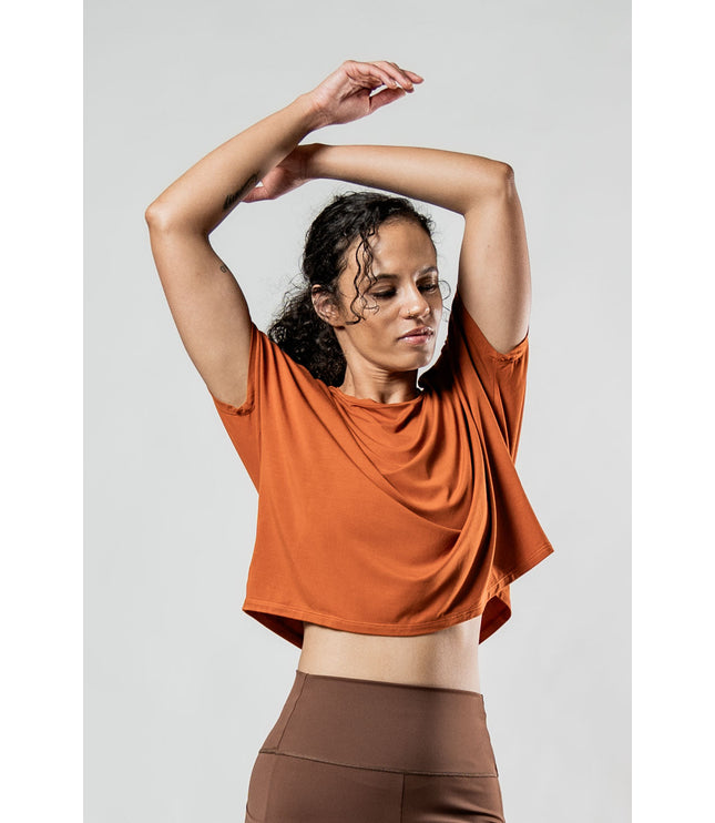 Women's Terra Recovery Drift Crop (Sunfire Clay)