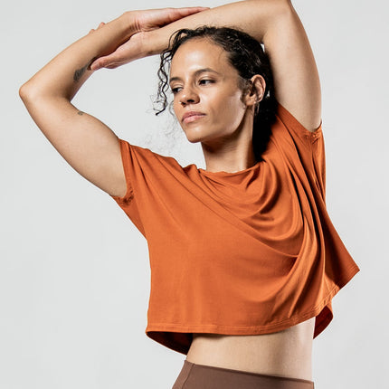 Women's Terra Recovery Drift Crop (Sunfire Clay)