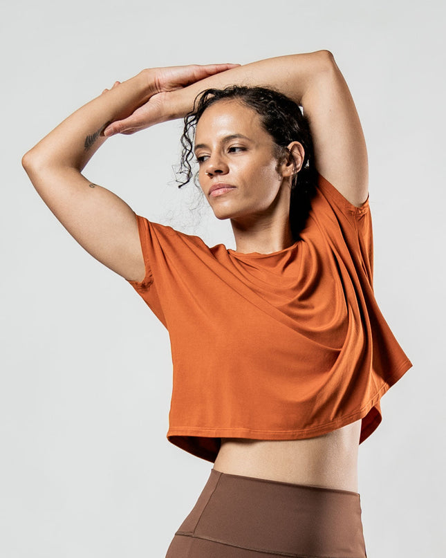 Women's Terra Recovery Drift Crop (Sunfire Clay)
