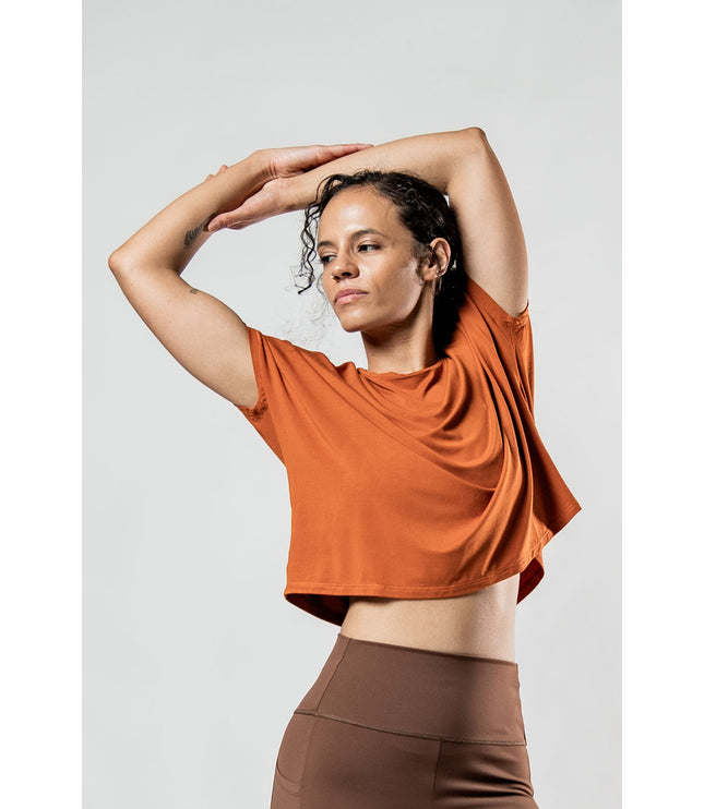 Women's Terra Recovery Drift Crop (Sunfire Clay)