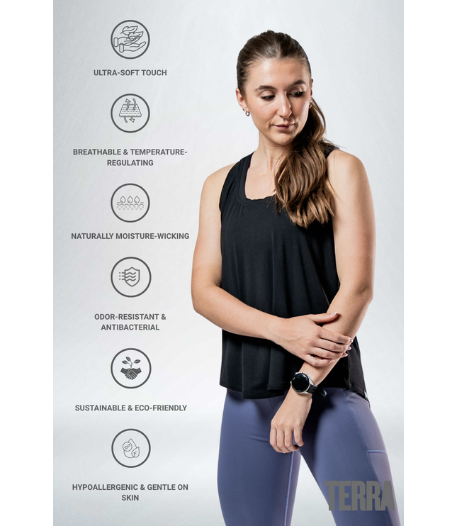 Women's Terra Recovery Halo Tank (Black)