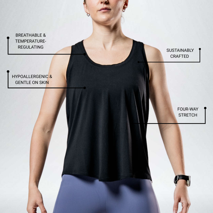 Women's Terra Recovery Halo Tank (Black)