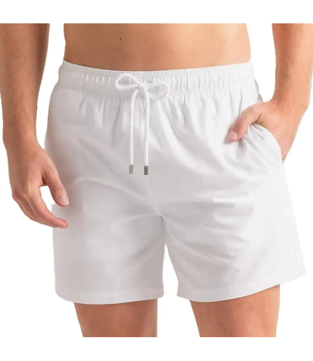 Men’s Premium Compression-Lined Hybrid Shorts – Arctic White