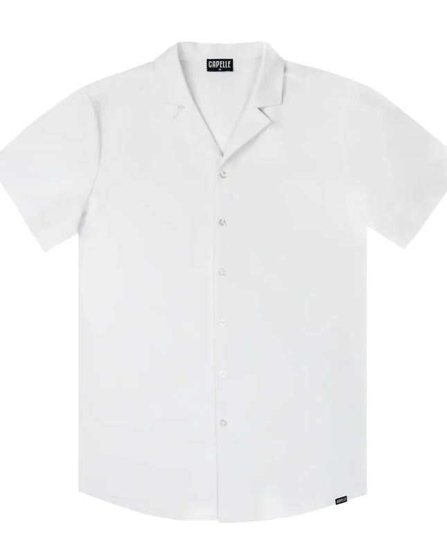 Men’s Short Sleeve Tailored Fit Button-Down Shirt – Arctic White