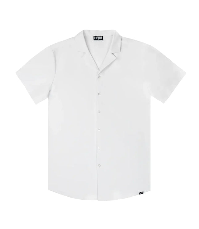 Men’s Short Sleeve Tailored Fit Button-Down Shirt – Arctic White