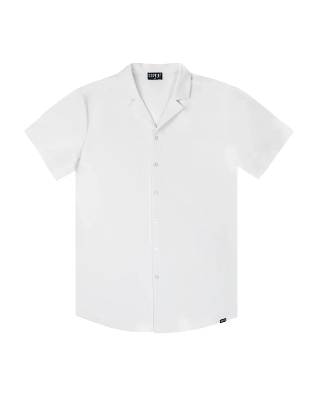 Men’s Short Sleeve Tailored Fit Button-Down Shirt – Arctic White