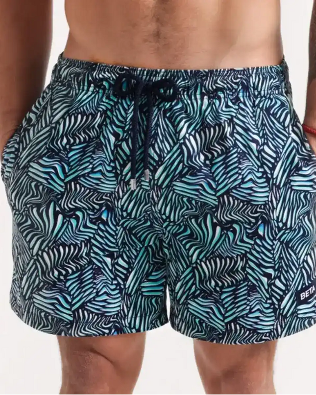 Men’s Premium Compression-Lined Hybrid Shorts – Beta Blue