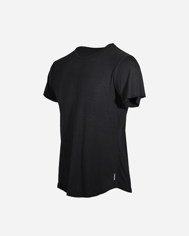 Bamboo Swift Curve-Hem Tee - Black