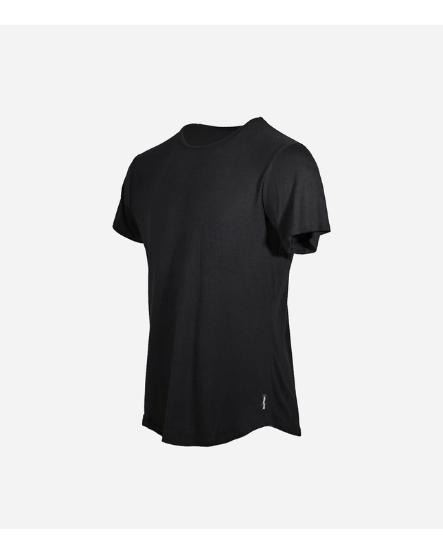 Bamboo Swift Curve-Hem Tee - Black