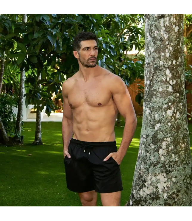 Men’s Premium Compression-Lined Hybrid Shorts – Black Onyx
