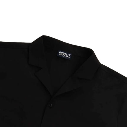 Men’s Short Sleeve Tailored Fit Button-Down Shirt – Black Onyx